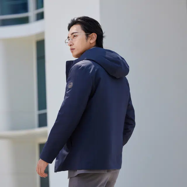 波司登 轻薄商务绅士纯色连帽百搭羽绒服 男款