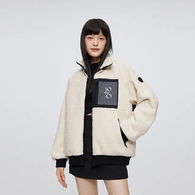 波司登 纯色色块宽松立领长袖羽绒服 女款