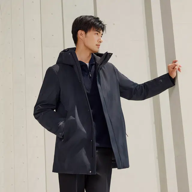 波司登 都市通勤系列 时尚都市连帽羽绒服 男款