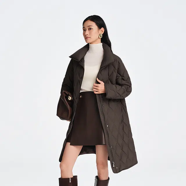 波司登 中长款商务保暖舒适可拆卸领羽绒服 女款