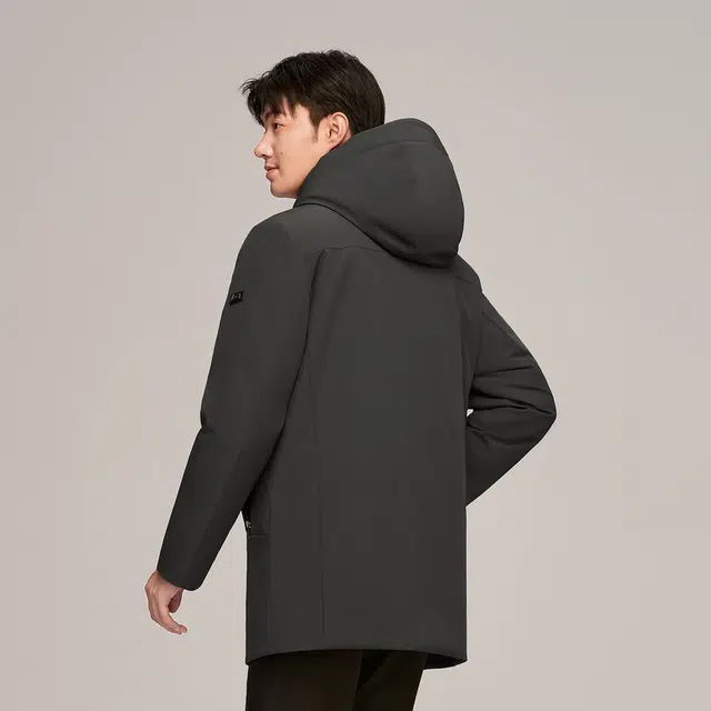 波司登 都市通勤系列 时尚都市纯色连帽羽绒服 男款