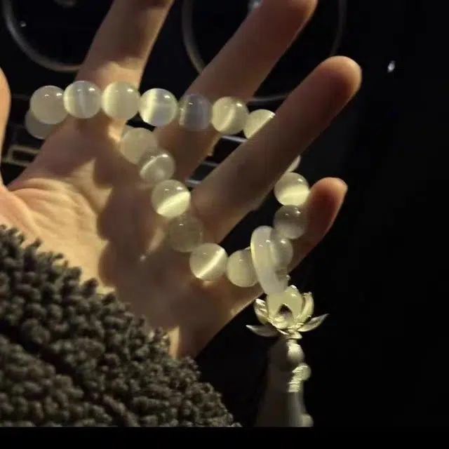 豫银 古韵雅致 • 流苏风铃款 猫眼石 汉服佘太翠配饰玉石手串 男女同款情侣款