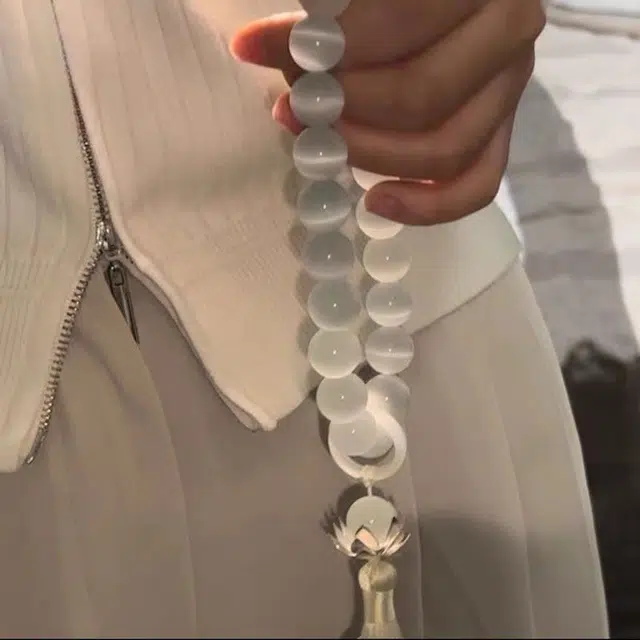 豫银 古韵雅致 • 流苏风铃款 猫眼石 汉服佘太翠配饰玉石手串 男女同款情侣款