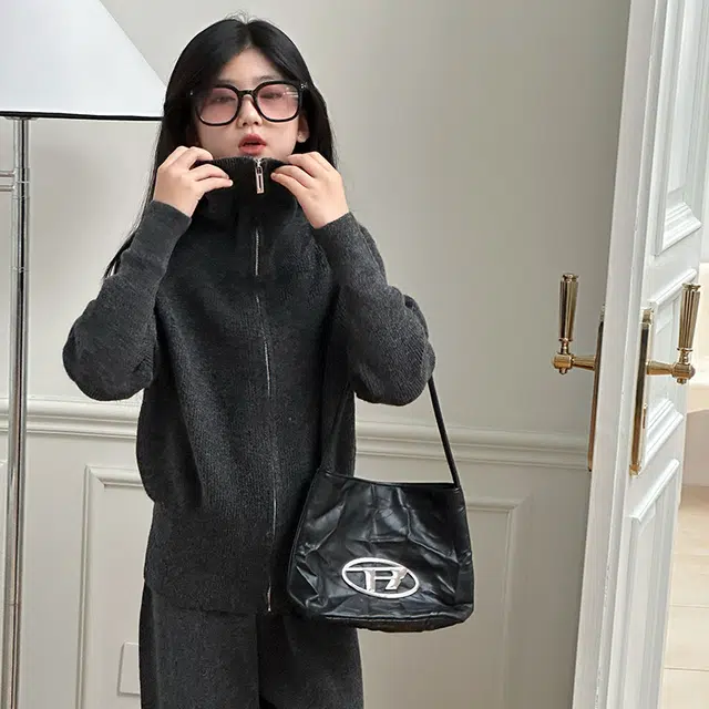 韩素伊休闲运动套装 女童秋装毛衣儿童韩版毛线开衫卫衣针织阔腿裤宝宝两件套 青少年
