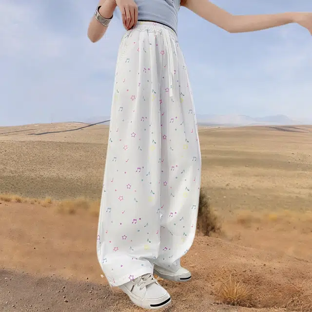 韩素伊长裤 女童裤子夏季薄款儿童休闲裤夏款阔腿裤透气夏装冰丝中大童潮 青少年