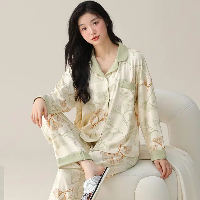帕兰朵 轻奢复古高级感长袖长裤家居服睡衣套装 女款