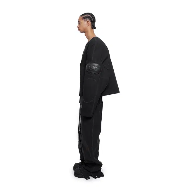 ARNODEFRANCE Washed Deconstructed Wide Leg Cargo Pants Black
