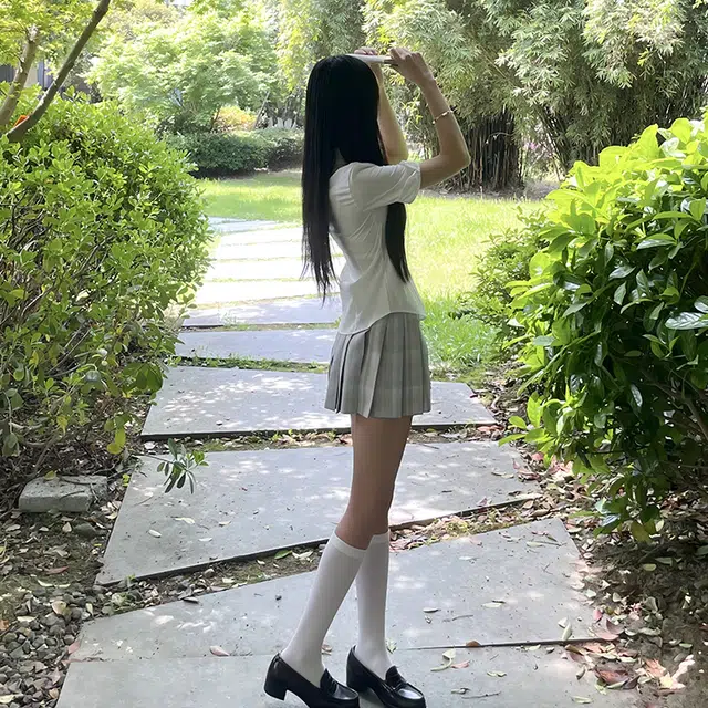 兔半眠 学院风简约百搭短袖优雅休闲舒适制服 女款