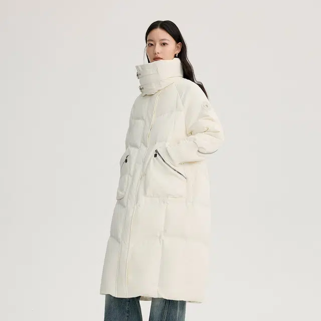 艾莱依 金属装饰时尚造型防风保暖纯色羽绒服 女款