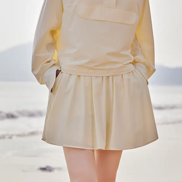 艾莱依 纯色中腰宽松简约休闲短裤 女款