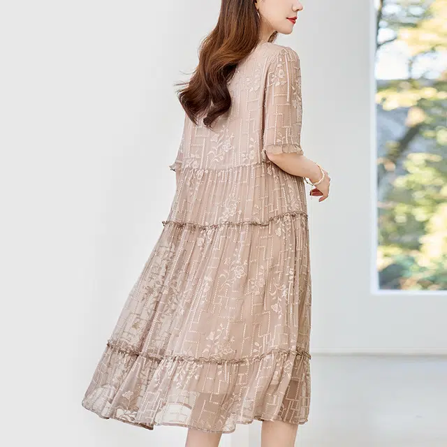 比利斯山羊 简约气质优雅甜美短袖连衣裙 女款