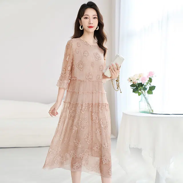 比利斯山羊 简约轻奢气质优雅长袖连衣裙 女款