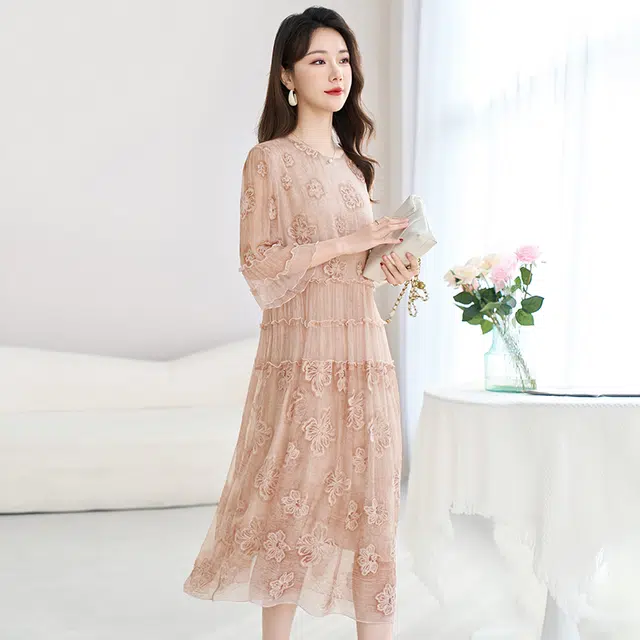 比利斯山羊 简约轻奢气质优雅长袖连衣裙 女款