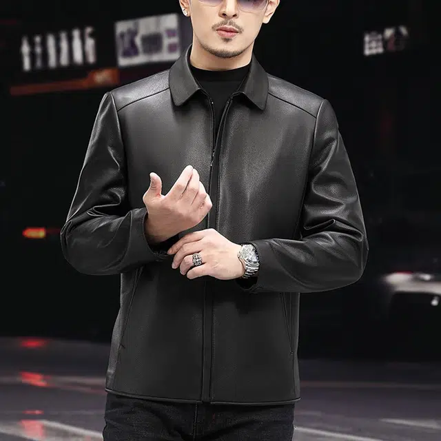 比利斯山羊 时尚休闲大气简约真皮皮衣 男女同款