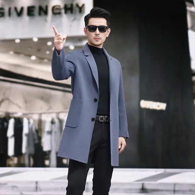 比利斯山羊 商务时尚休闲毛呢大衣外套 男女同款