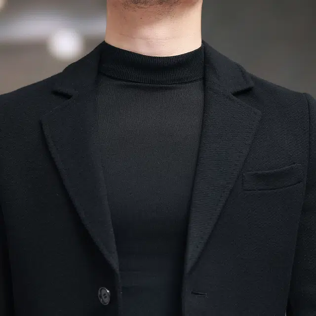 比利斯山羊 双扣西装中长款毛呢大衣外套 男女同款