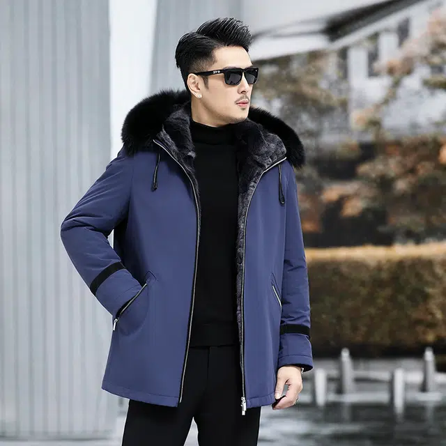 比利斯山羊 连帽水貂时尚休闲派克服外套 男女同款