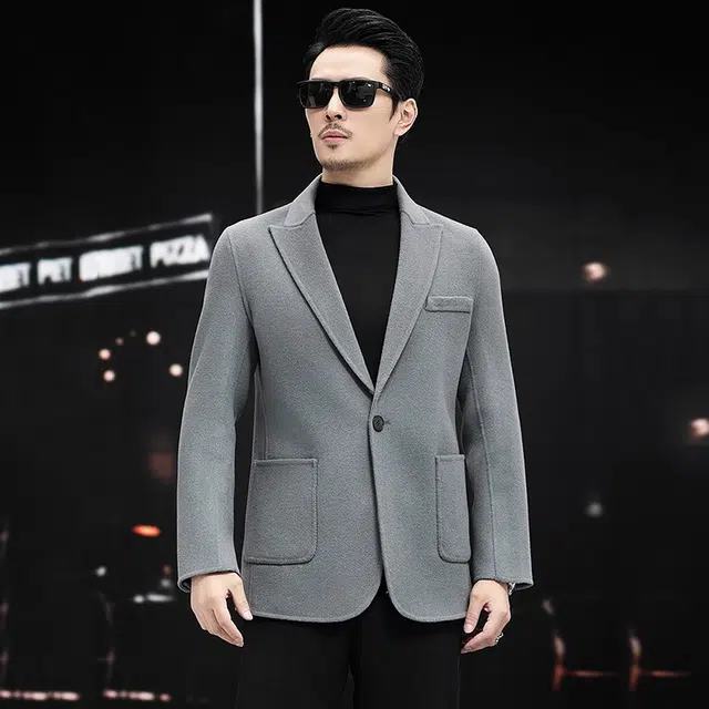 比利斯山羊 时尚休闲简约羊毛大衣外套 男女同款