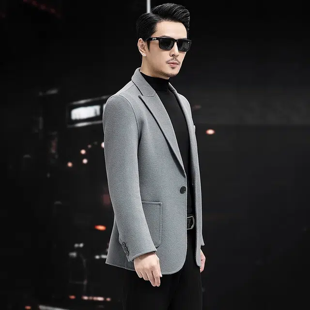 比利斯山羊 时尚休闲简约羊毛大衣外套 男女同款