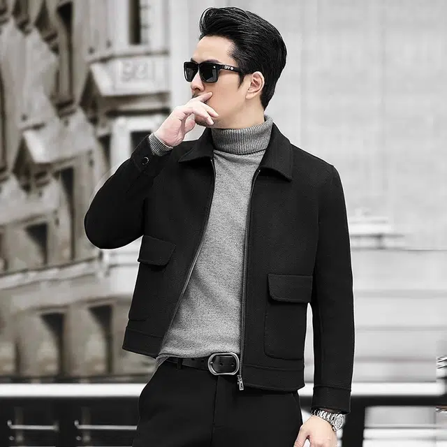 比利斯山羊 时尚休闲大气纯色大衣外套 男女同款