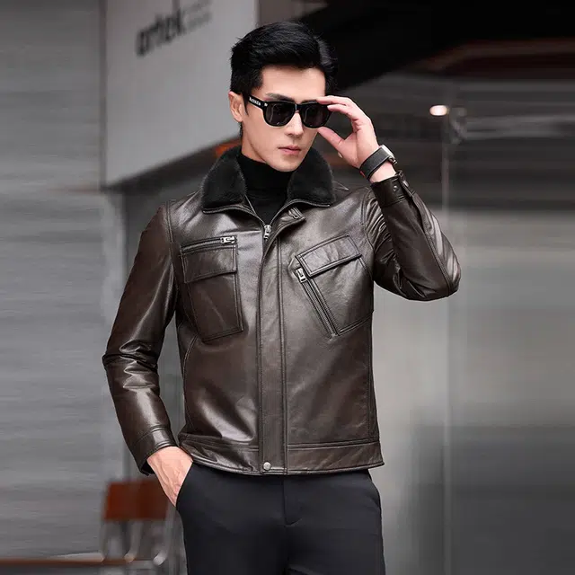比利斯山羊 时尚休闲大气商务真皮皮衣 男女同款