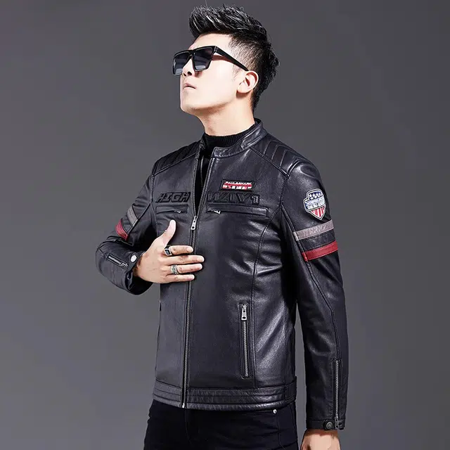 比利斯山羊 立领时尚休闲简约真皮皮衣 男女同款