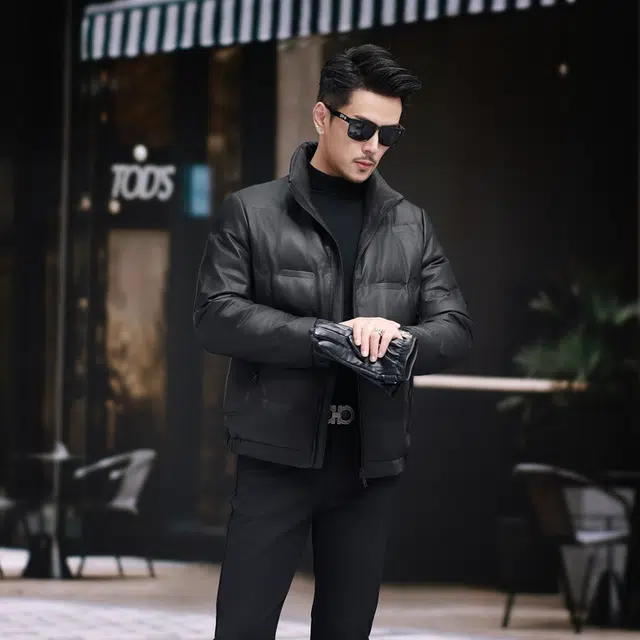 比利斯山羊 雅思特绵羊皮白鸭绒真皮皮衣 男女同款