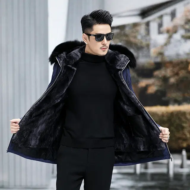 比利斯山羊 连帽水貂时尚休闲派克服外套 男女同款