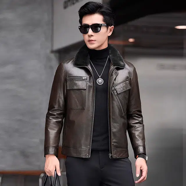 比利斯山羊 时尚休闲大气商务真皮皮衣 男女同款