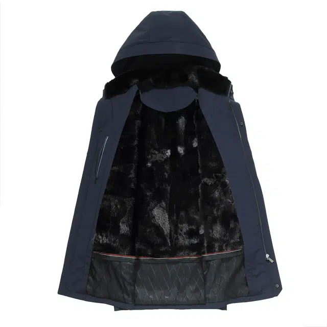 比利斯山羊 时尚水貂领貂皮内胆派克服外套 男女同款