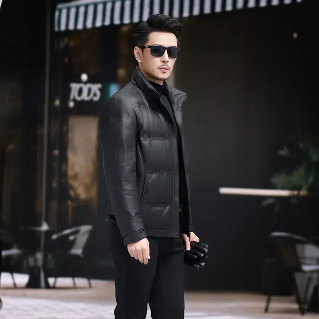比利斯山羊 雅思特绵羊皮白鸭绒真皮皮衣 男女同款