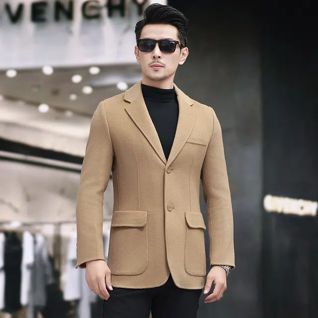 比利斯山羊 纯色西装领舒适百搭长袖大衣 男女同款