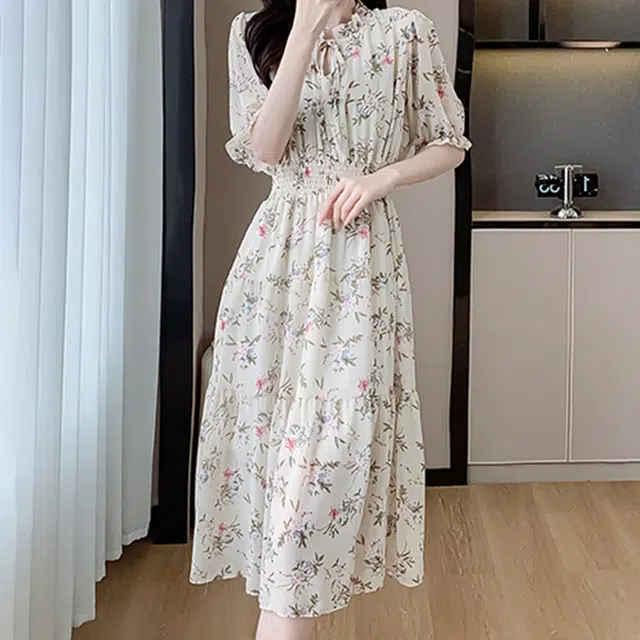 比利斯山羊 时尚休闲简约百搭短袖连衣裙 女款