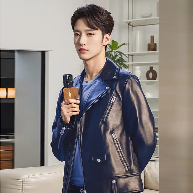 比利斯山羊 痞帅机车商务时尚帅气真皮皮衣 男女同款