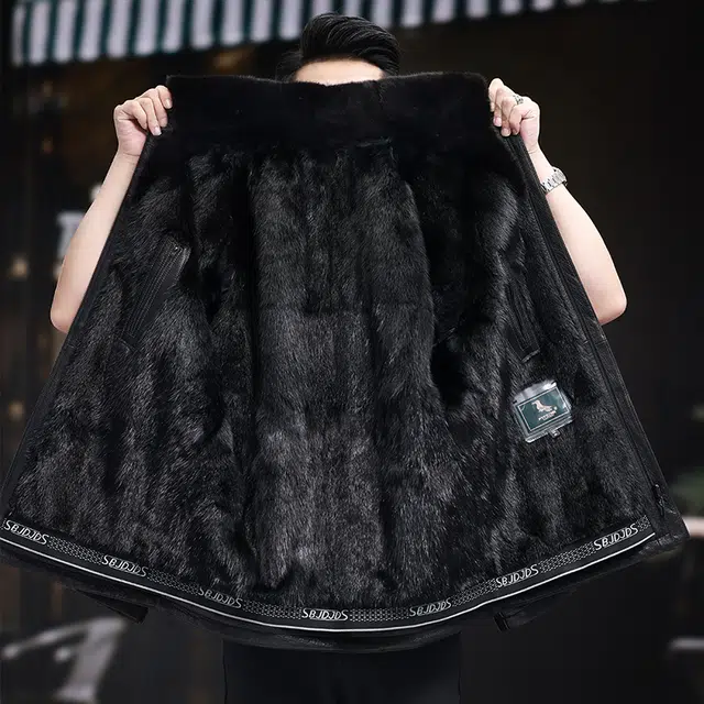 比利斯山羊 山羊皮水貂内胆真皮皮衣 男女同款