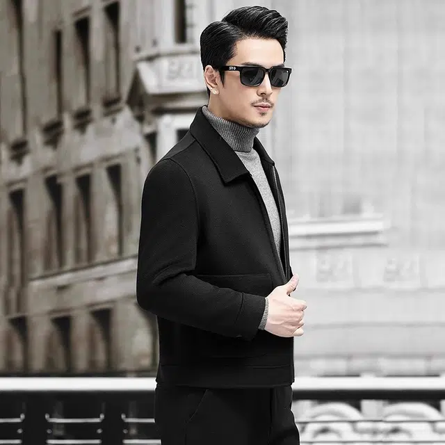 比利斯山羊 时尚休闲大气纯色大衣外套 男女同款