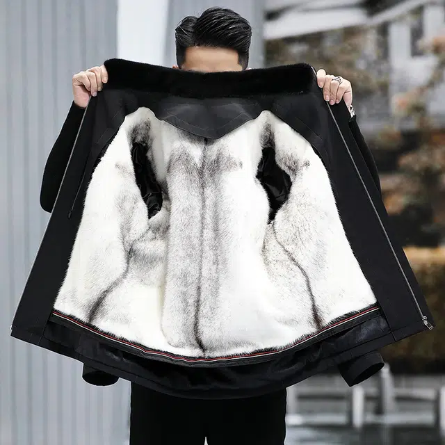 比利斯山羊 水貂立领保暖派克服外套 男女同款