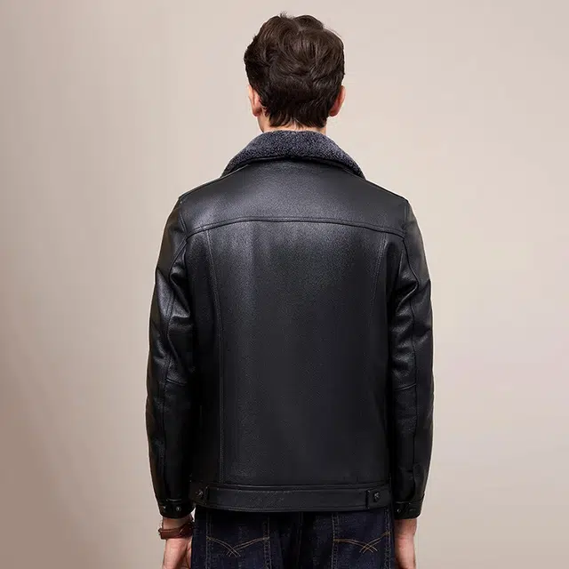 比利斯山羊 时尚简约商务休闲大气真皮皮衣 男女同款