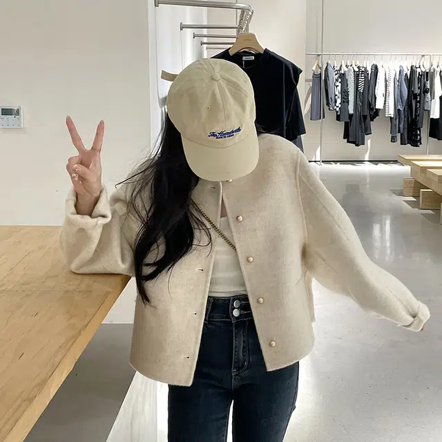 比利斯山羊 韩版时尚休闲澳洲羊毛大衣外套 女款