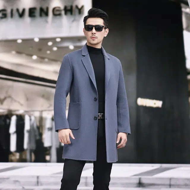 比利斯山羊 商务时尚休闲毛呢大衣外套 男女同款