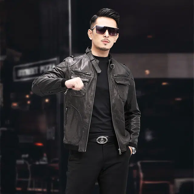 比利斯山羊 潮流商务休闲大气真皮皮衣 男女同款