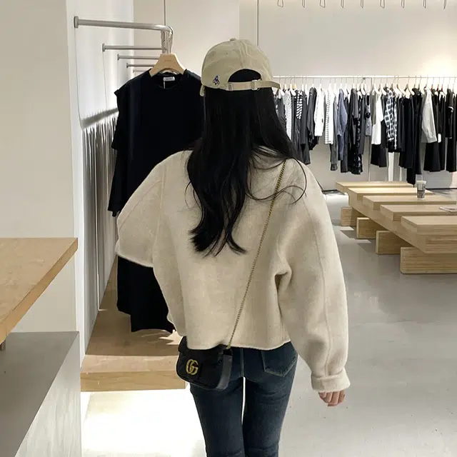 比利斯山羊 韩版时尚休闲澳洲羊毛大衣外套 女款