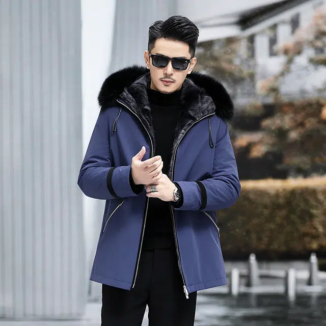 比利斯山羊 连帽水貂时尚休闲派克服外套 男女同款