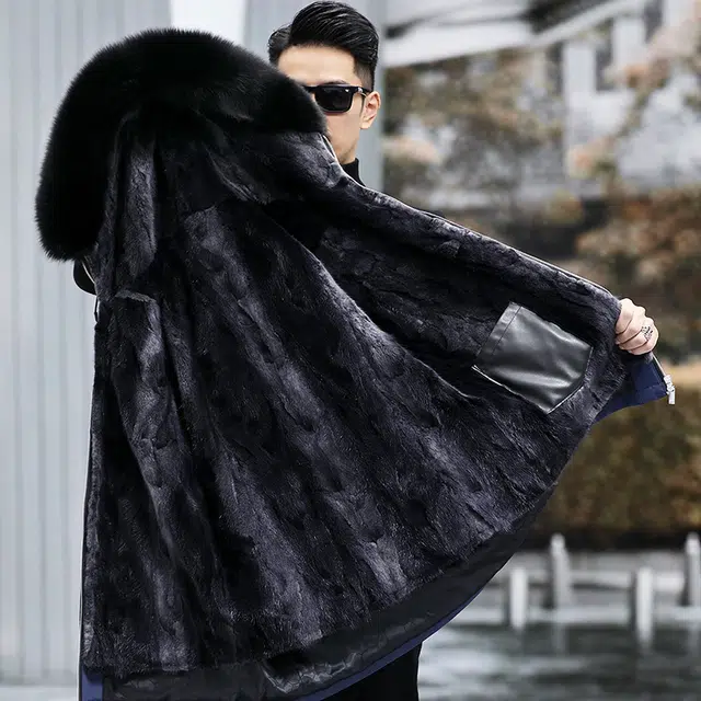 比利斯山羊 连帽水貂时尚休闲派克服外套 男女同款