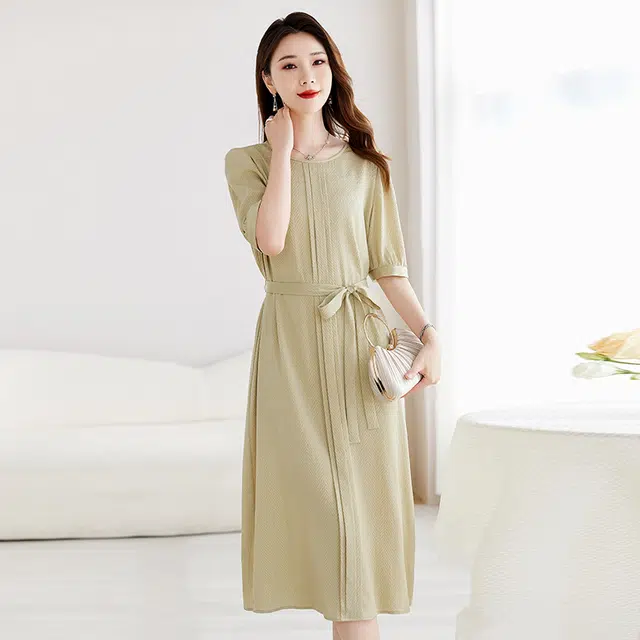 比利斯山羊 轻奢简约气质优雅长袖连衣裙 女款