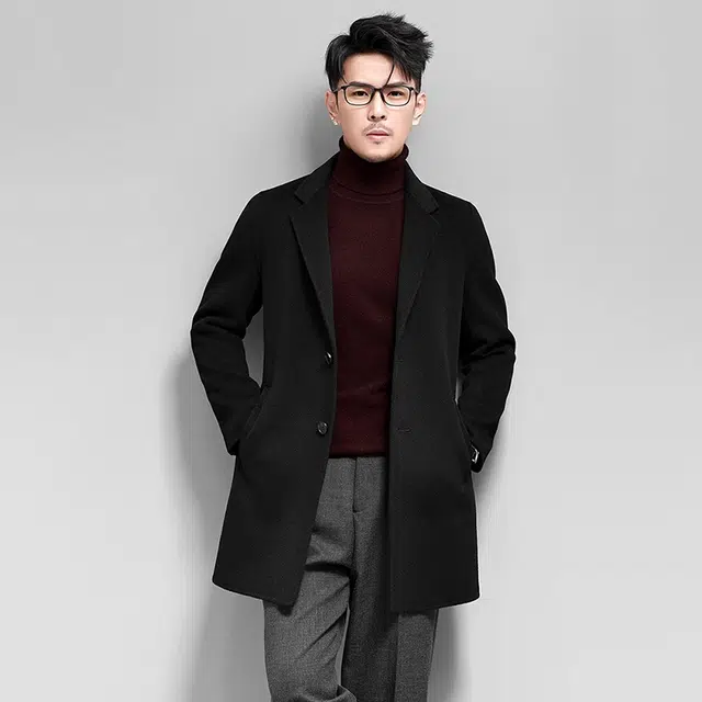 比利斯山羊 简约百搭西装领休闲长袖大衣 男女同款