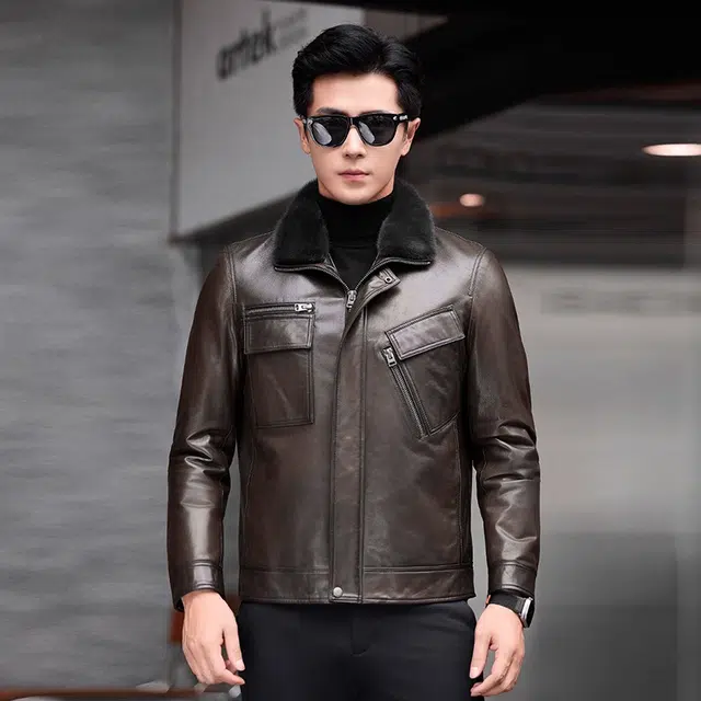 比利斯山羊 时尚休闲大气商务真皮皮衣 男女同款