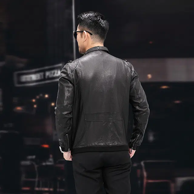 比利斯山羊 潮流商务休闲大气真皮皮衣 男女同款