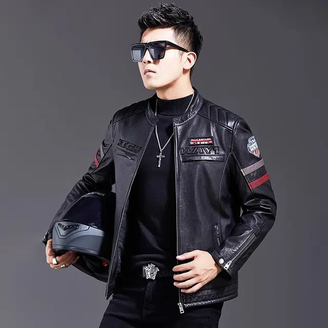 比利斯山羊 立领时尚休闲简约真皮皮衣 男女同款