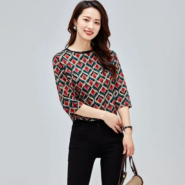 比利斯山羊 衬衣女式上衣休闲中袖打底衬衫 女款